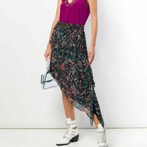 IRO Multicolor Abstract Print Asymmetrical Skirt